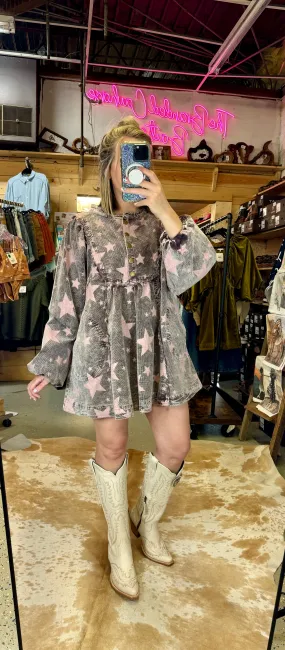 Corduroy Babydoll Star Dress